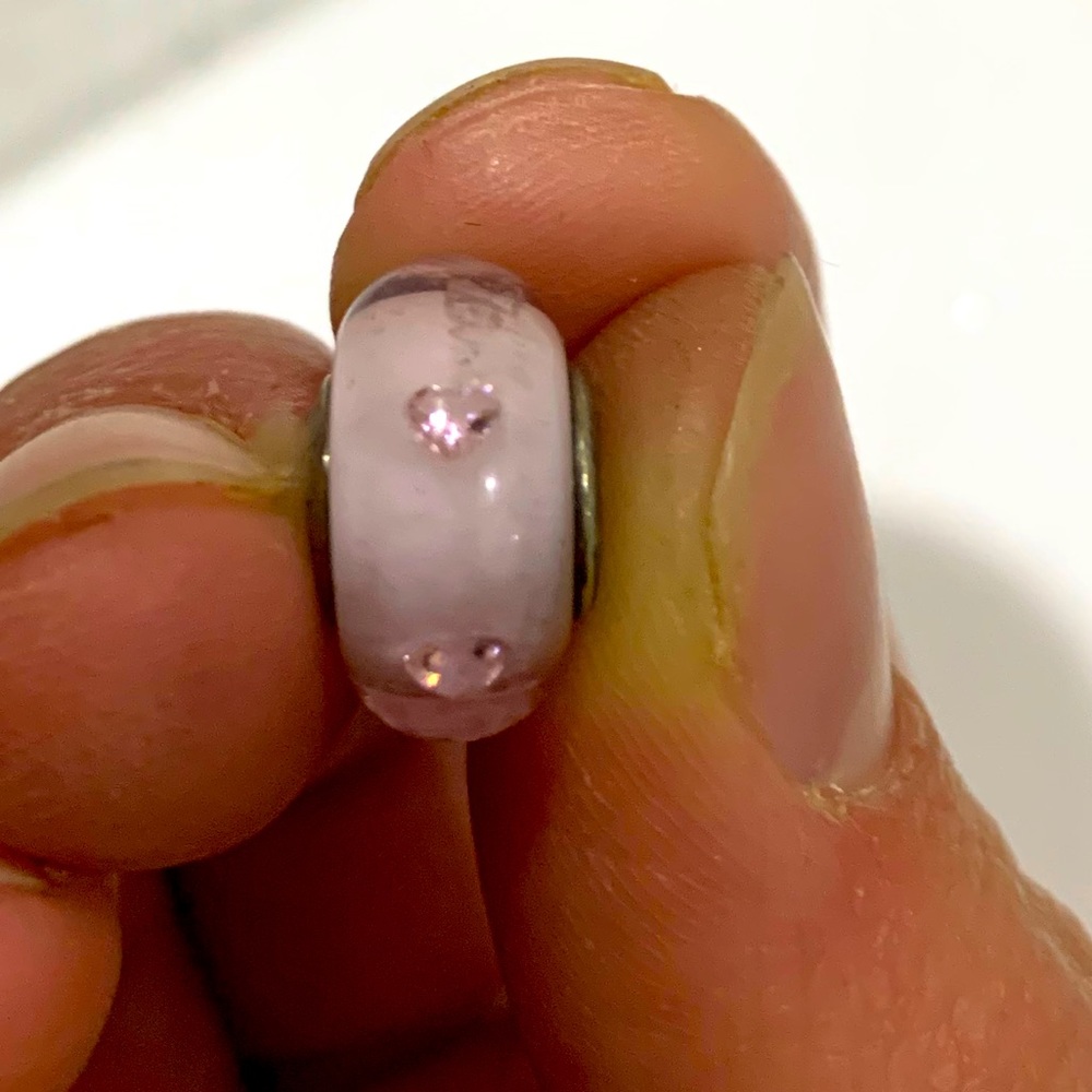 Retired Pandora Murano Pink Heart Charm